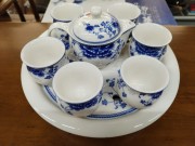 Чайный набор синий из фарфора